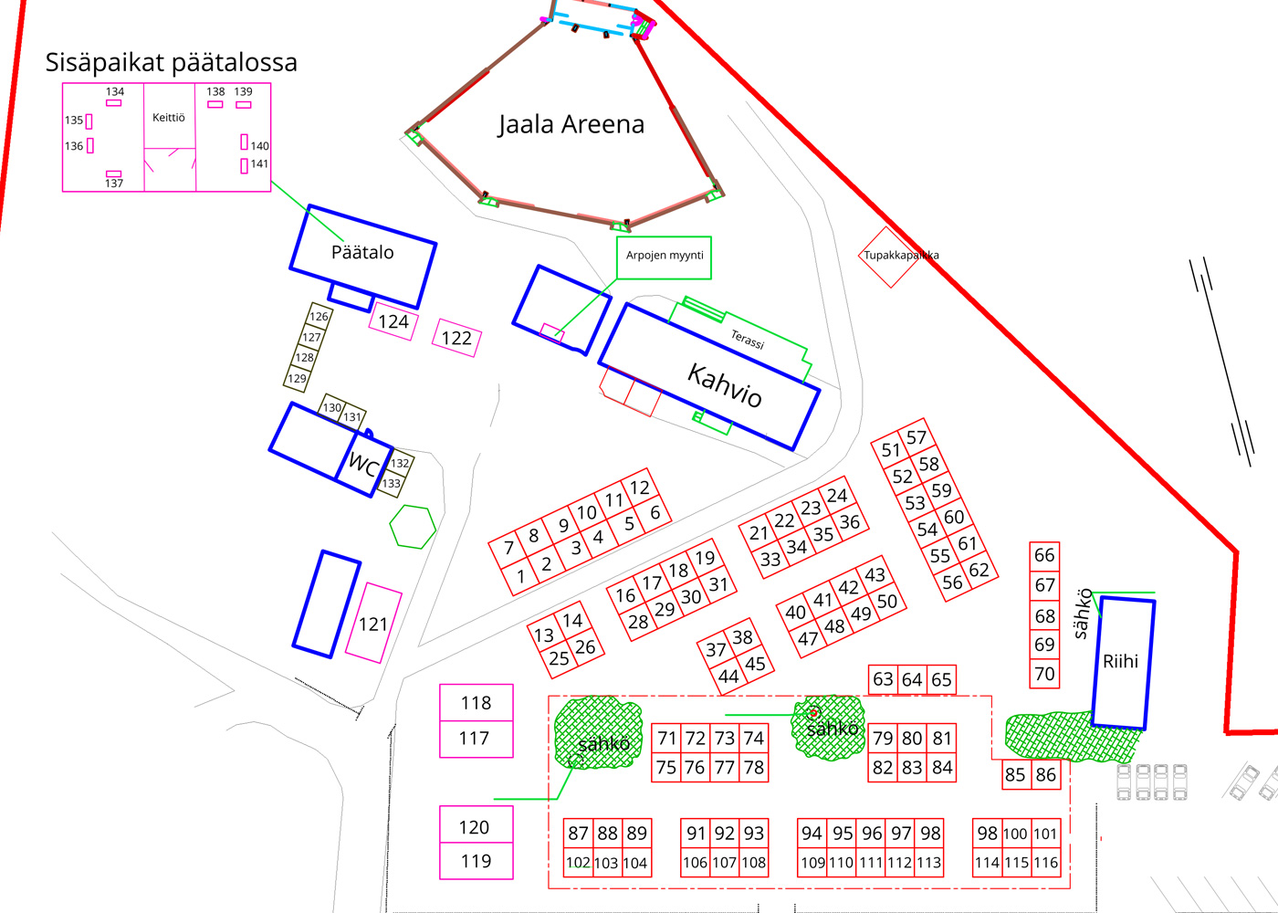 Jaalan Markkinat 2025 markkinapaikat. Klikkaa karttaa ja mene varaamaan paikka.